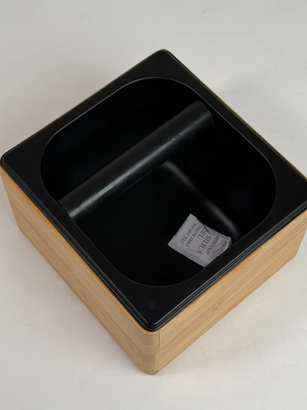 Coffee Grounds Knock Box with Durable Knock Bar Made of Bamboo & Stainless steel